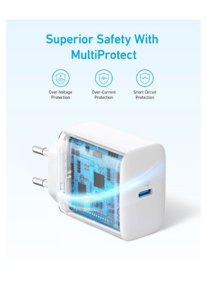 Anker USB C Charger 20W, PIQ 3.0 Durable Compact Fast Charger, for iPhone 13/13 Mini/13 Pro/12, iPhone 14,iPhone 14 Pro Galaxy, Pixel 4/3, iPad/iPad mini - Image 3